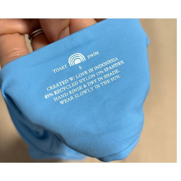 NWT Toast Signature Apex Bikini Top, Sky Blue, Sz S‎ - Picture 3 of 5